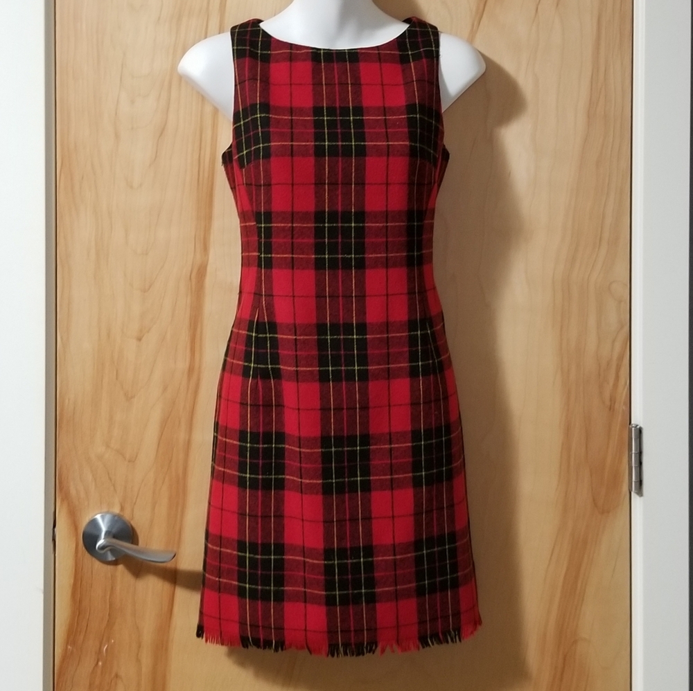 Vintage Plaid Sheath Dress